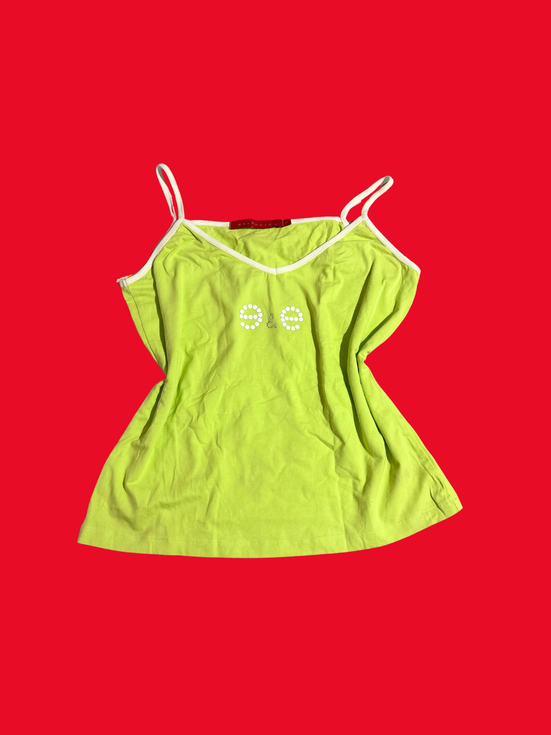 Y2K ESSENCIAL GREEN CAMI VEST TOP SIZE 12