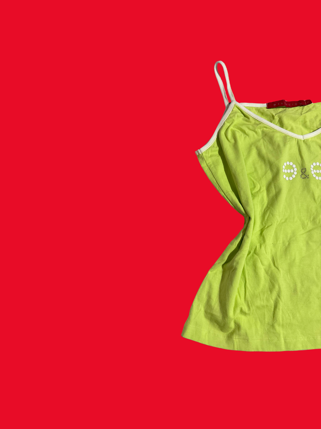Y2K ESSENCIAL GREEN CAMI VEST TOP SIZE 12