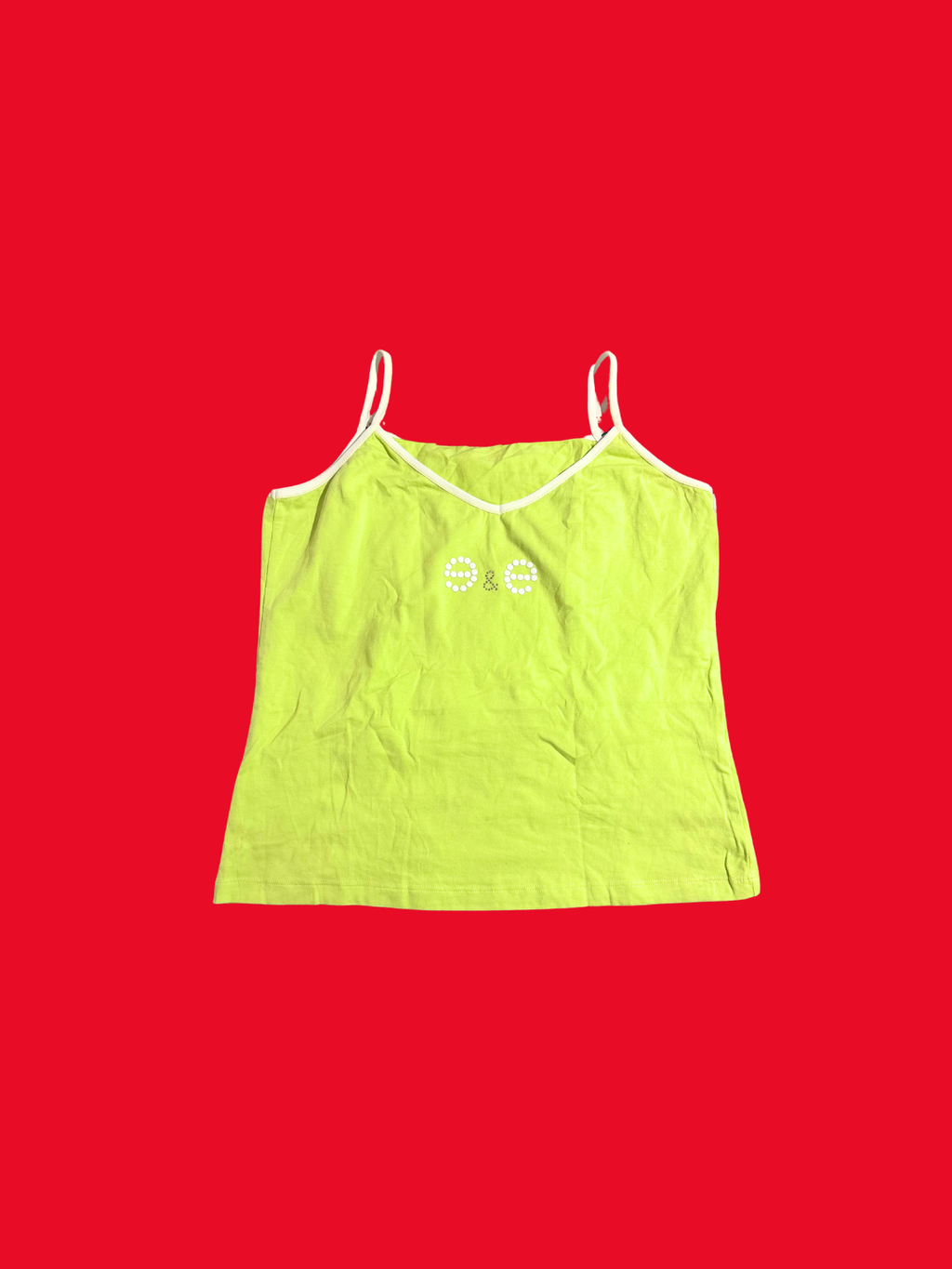 Y2K ESSENCIAL GREEN CAMI VEST TOP SIZE 12