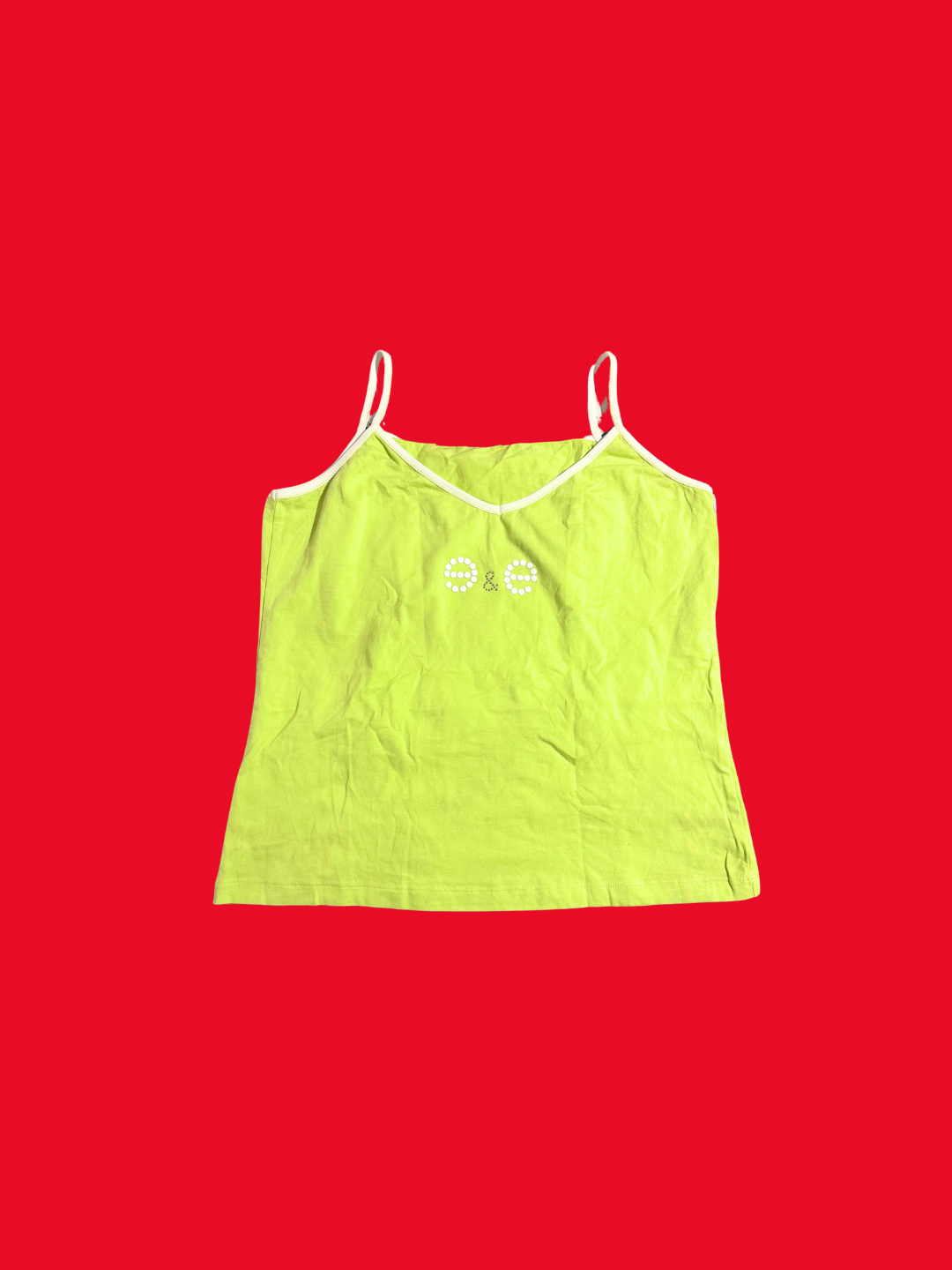 Y2K ESSENCIAL GREEN CAMI VEST TOP SIZE 12