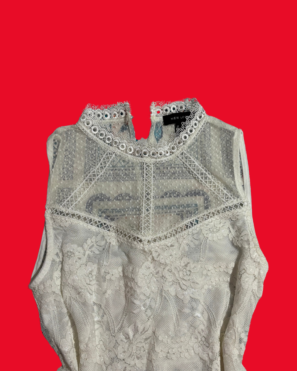 Y2K inspired white coquette top sleeveless size 8