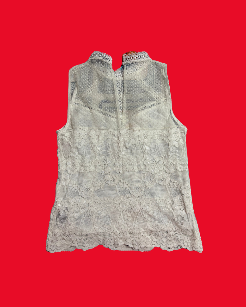 Y2K inspired white coquette top sleeveless size 8