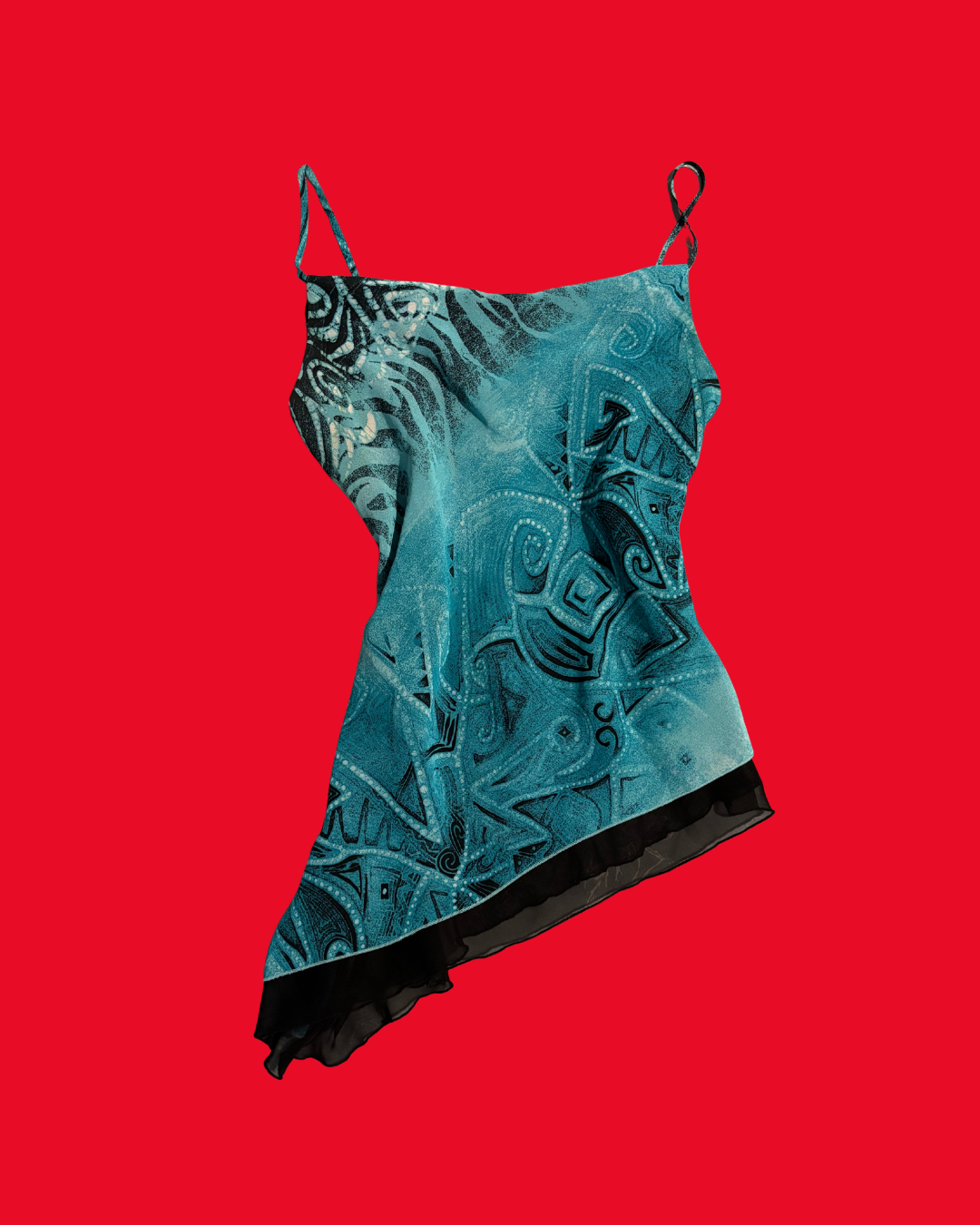 Y2K Whimsy Cami Top in Mermaid Blue Size Small