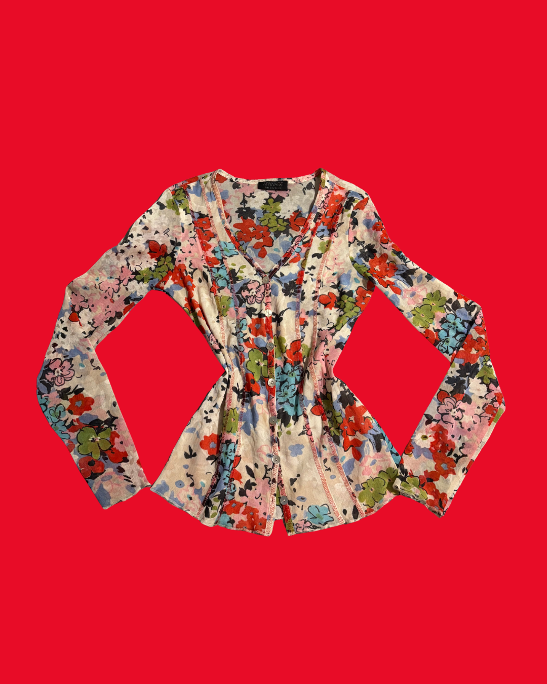 Vintage floral Delicate Y2K Top Size 10