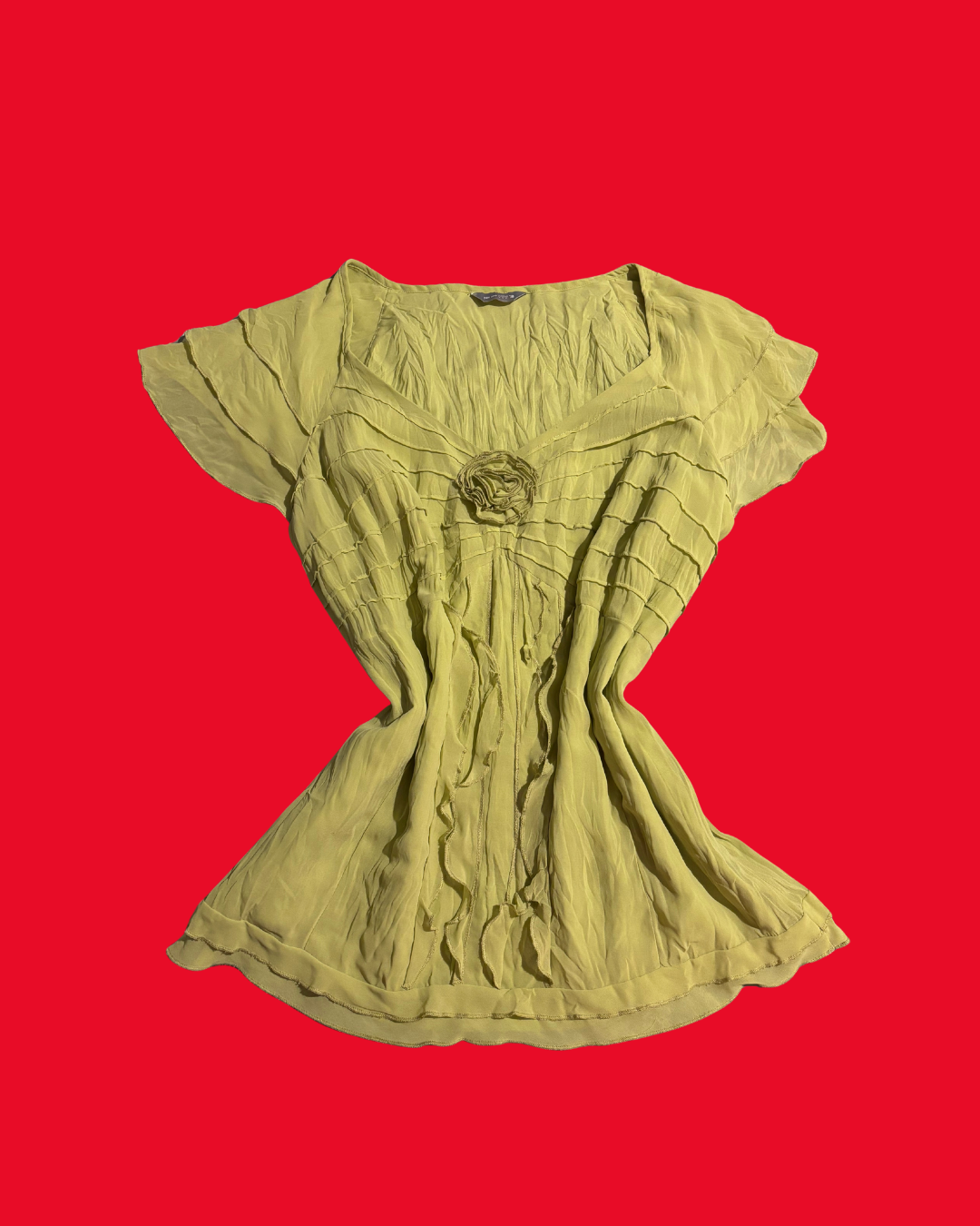 Per Una size 18 Vintage Khaki Green Short Sleeve Top