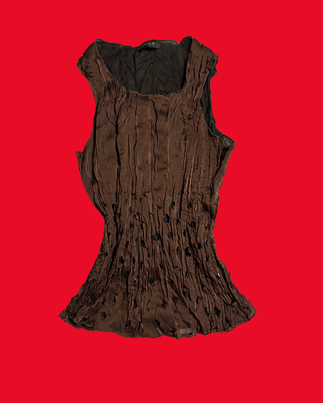 Whimsy Goth Dark Earth Crinkle Bark Texture Top – Size 8