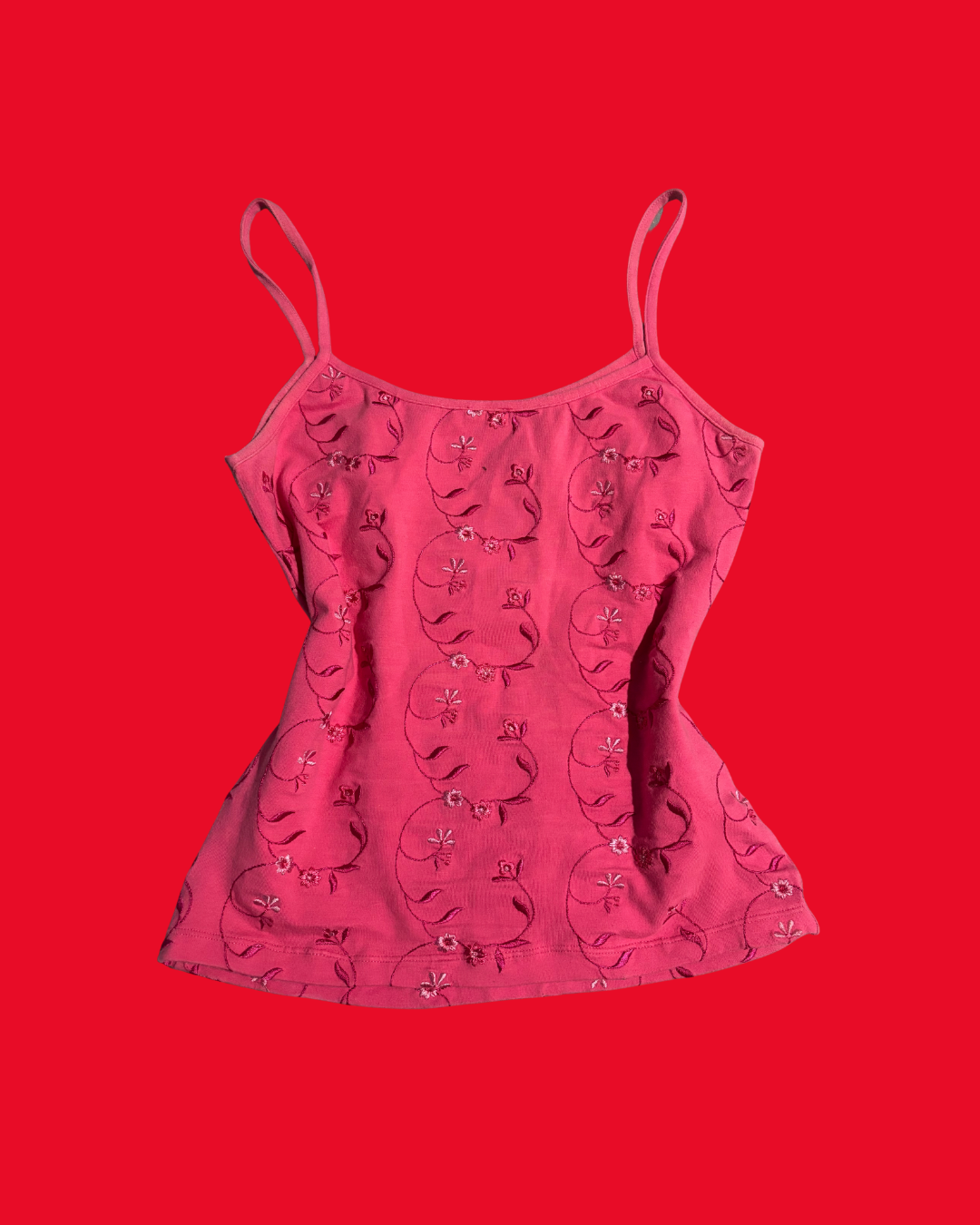 Y2K Pink Flower Embroidery Girly Vest Top | Cute Y2K Fashion Size Small