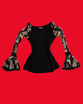 Midnight Bell Sleeve Top – Victorian Goth Romance Size 12
