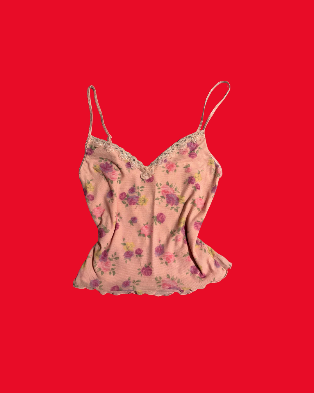 Classic Coquette Rose Pattern Cami Top – Size 6