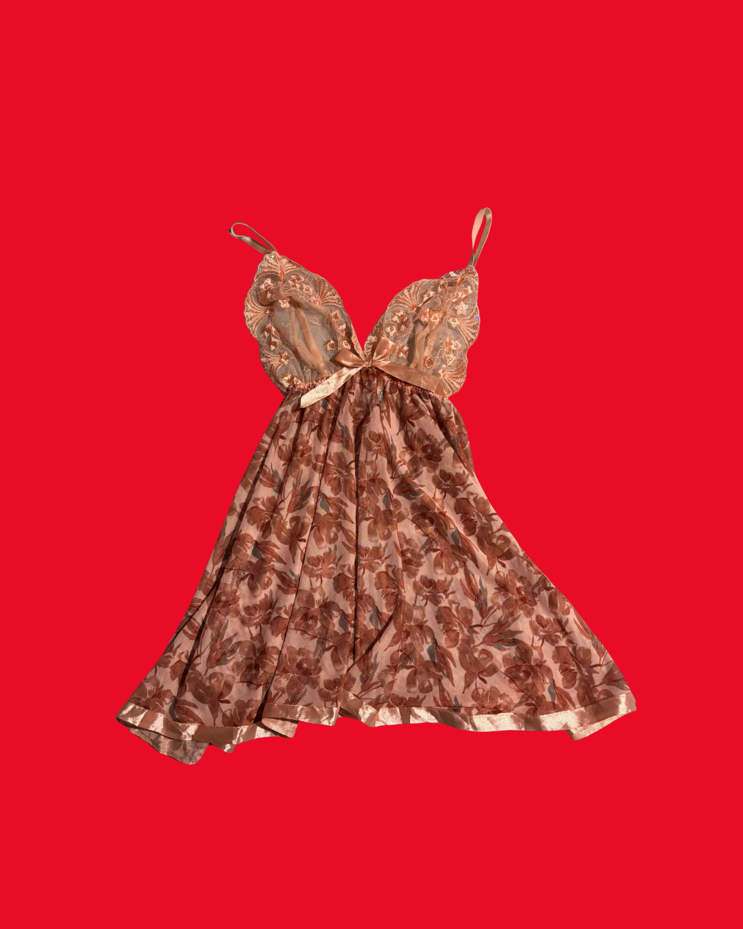 Peach Babydoll Top with Ribbon Detail – Size 12