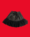 Whimsy Goth Faux Leather Skirt with Lace Trim Size 8